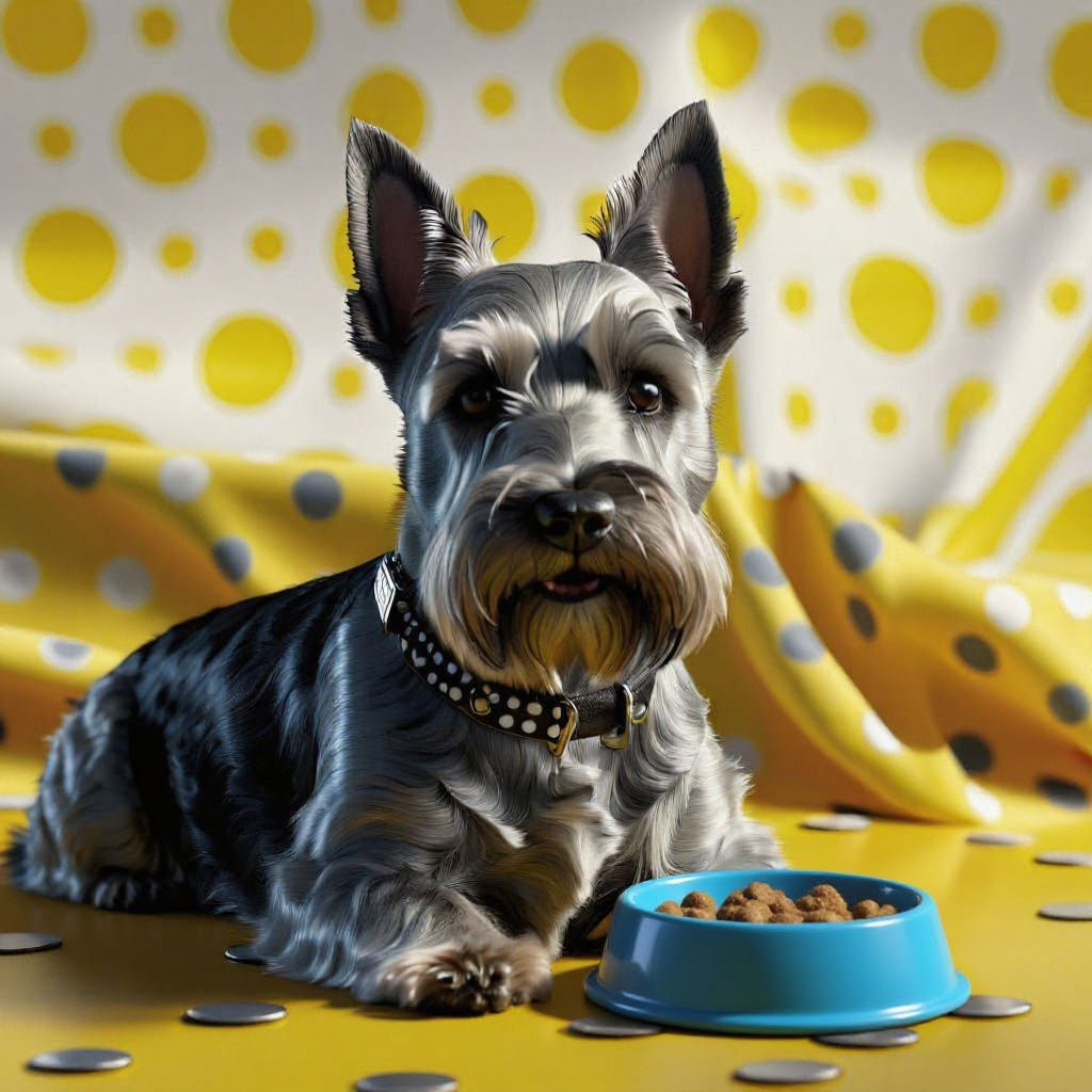 Vibrant Scottish Terrier on Yellow Vinyl Tablecloth