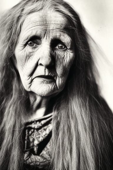Grýla: Old Hag Witch in Aged Photo
