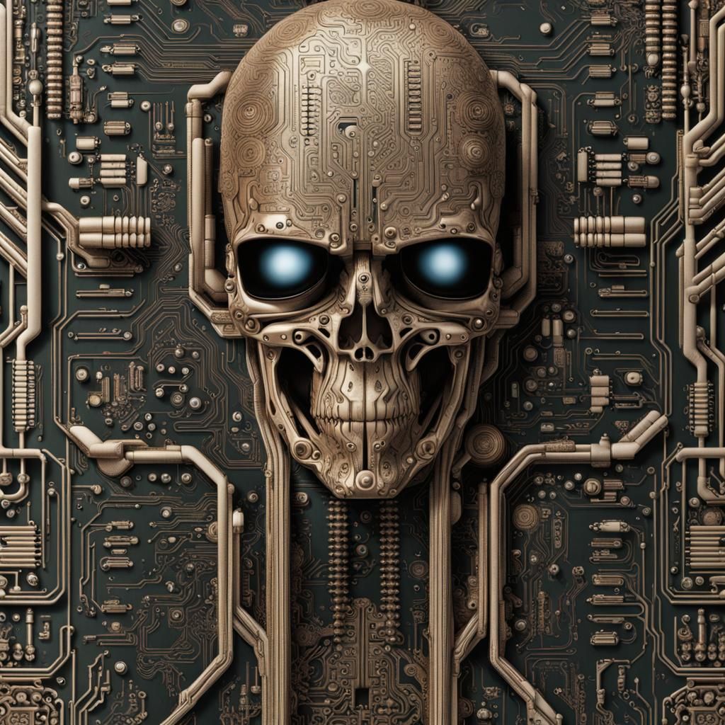 Circuit Board Terminator in Giger Style