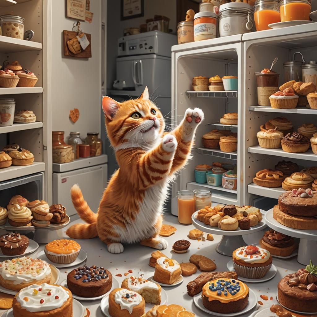 Cat and Mouse High-Five in Dreamlike Style