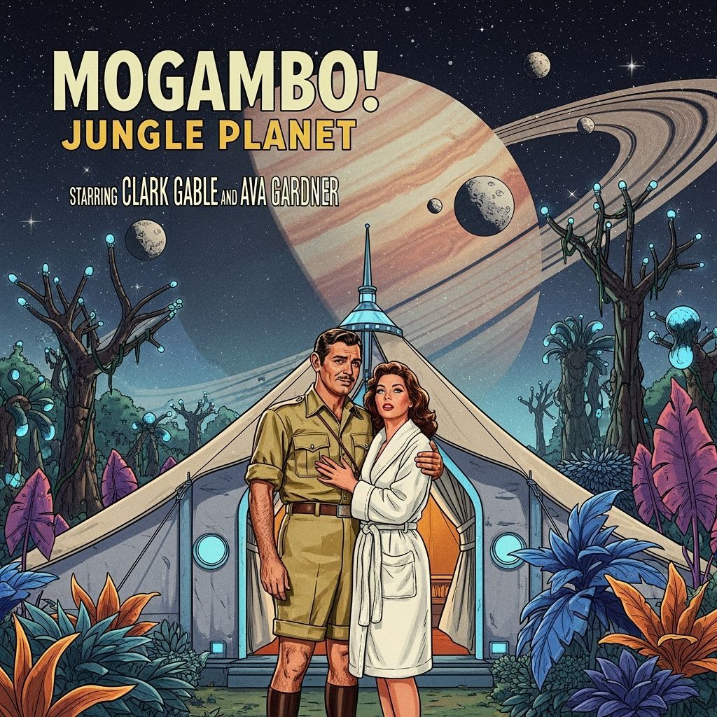 MOGAMBO! JUNGLE PLANET 1950s Sci-Fi Movie Poster