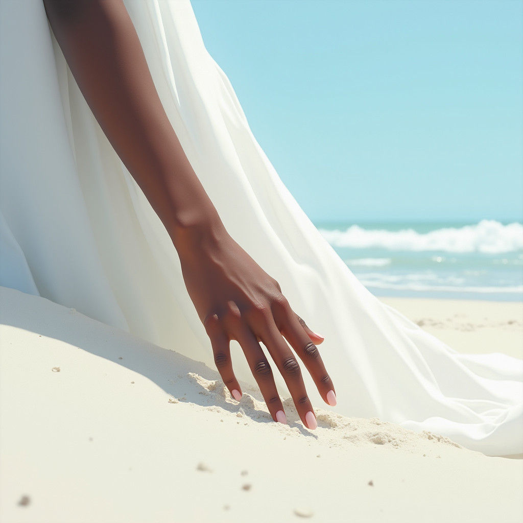 Serene Arm in White Sand Digital Painting