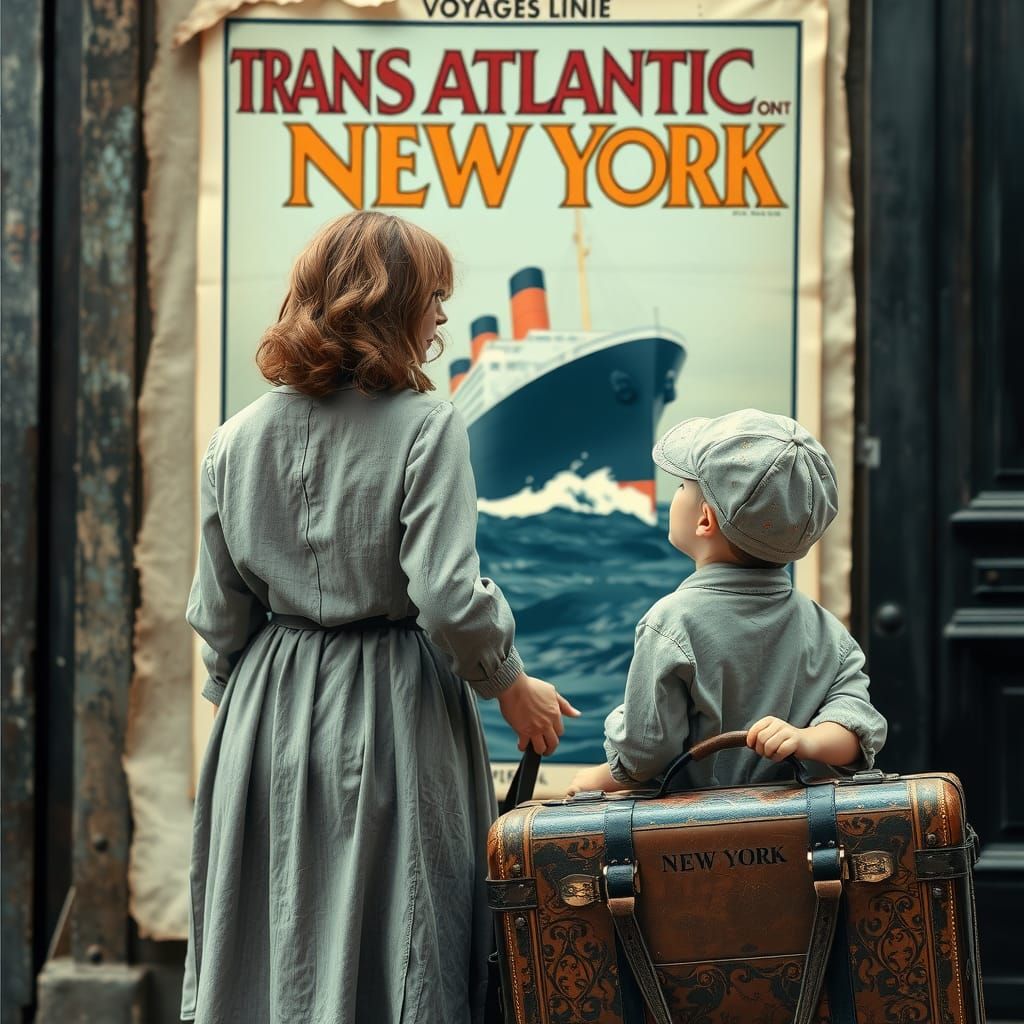 Nostalgic Voyage: Art Nouveau Era Poster