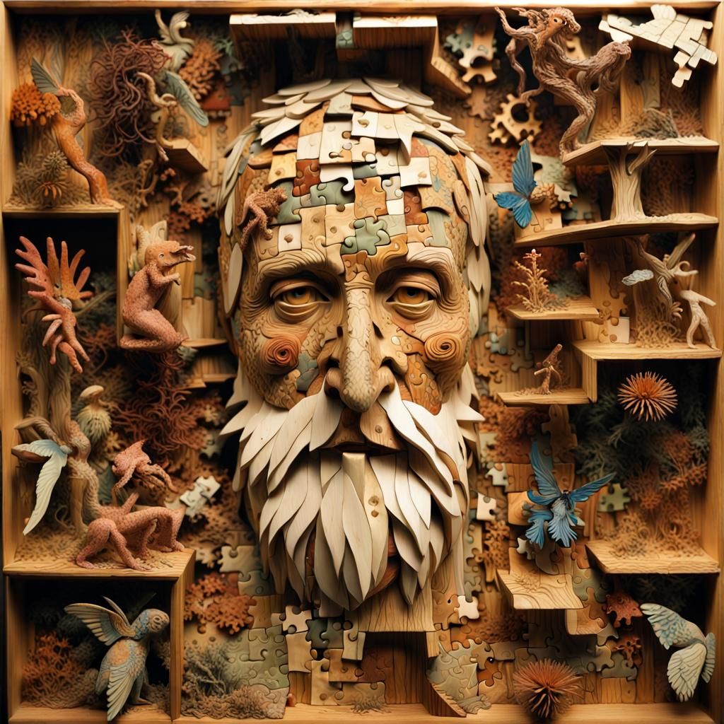 Mythical Creatures Sculpture in Glass Forest