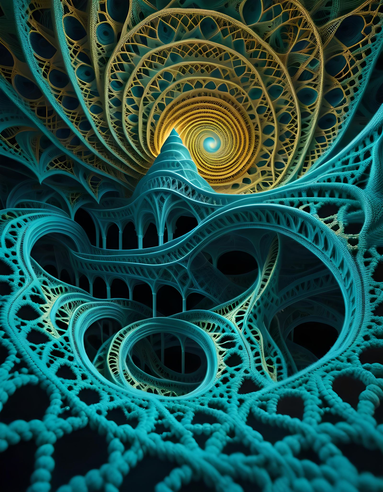 Surreal Dreamscape in Mathematical Crochet Art