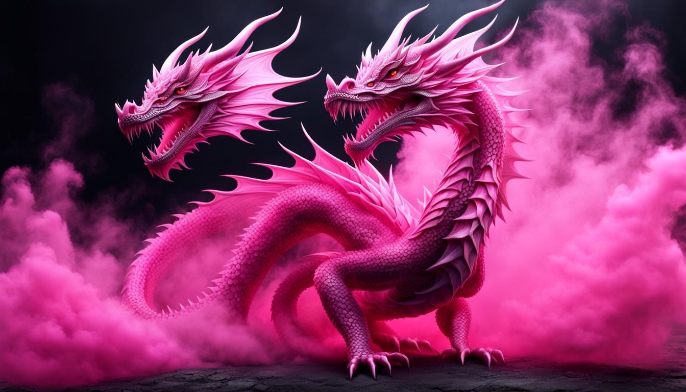 Pink Crystal Water Dragon in Hyperrealistic 4K