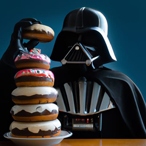 Darth Vadar Eating Donuts