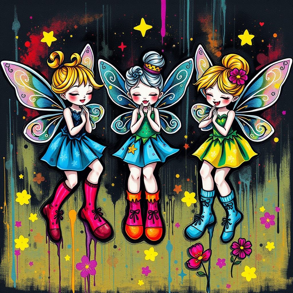 Playful Fairies in Socks: Graffiti and Splash Art