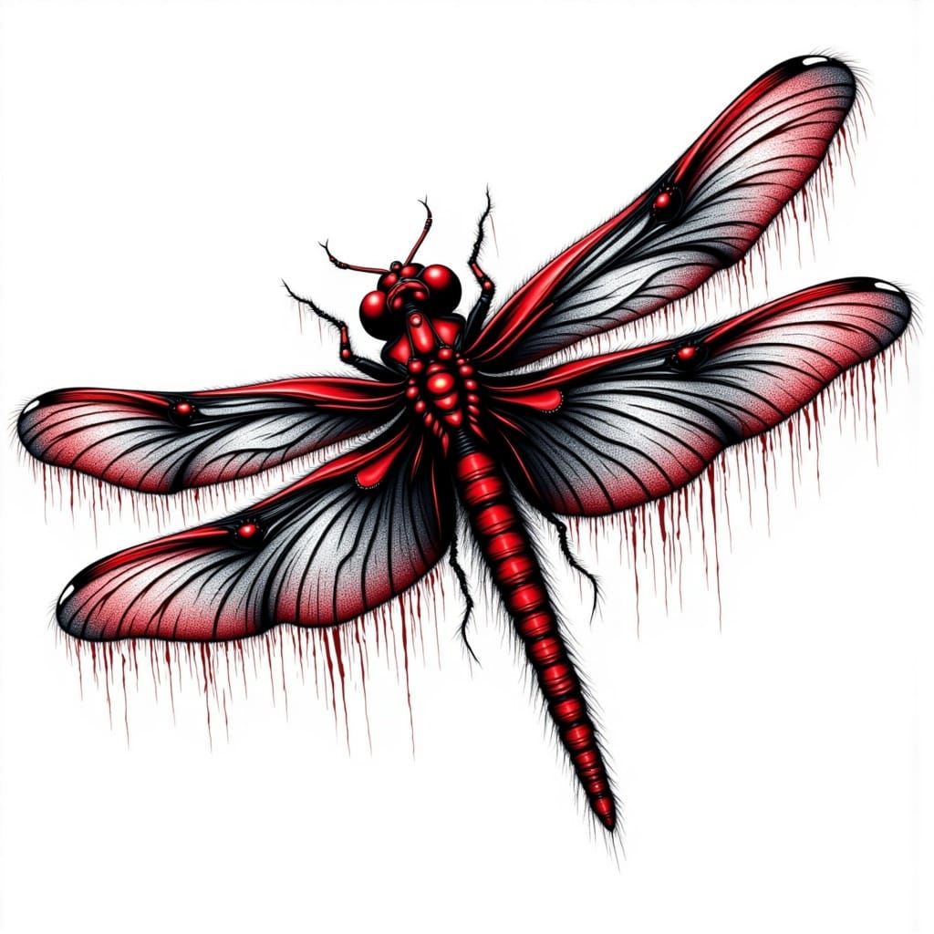 Escher-Inspired Dragonfly and "Textures" Word Art