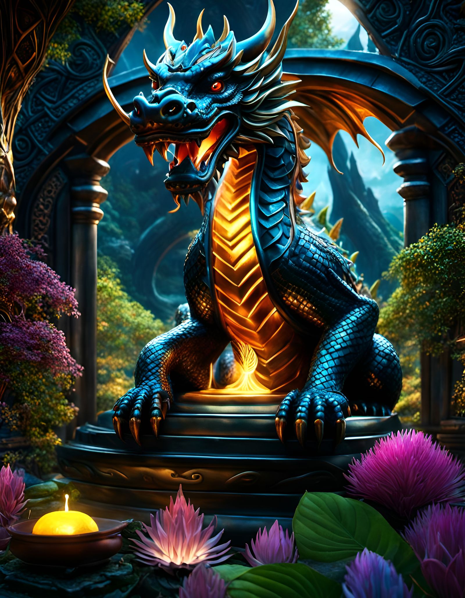 Crystal Dragon Temple with Celtic Symbology