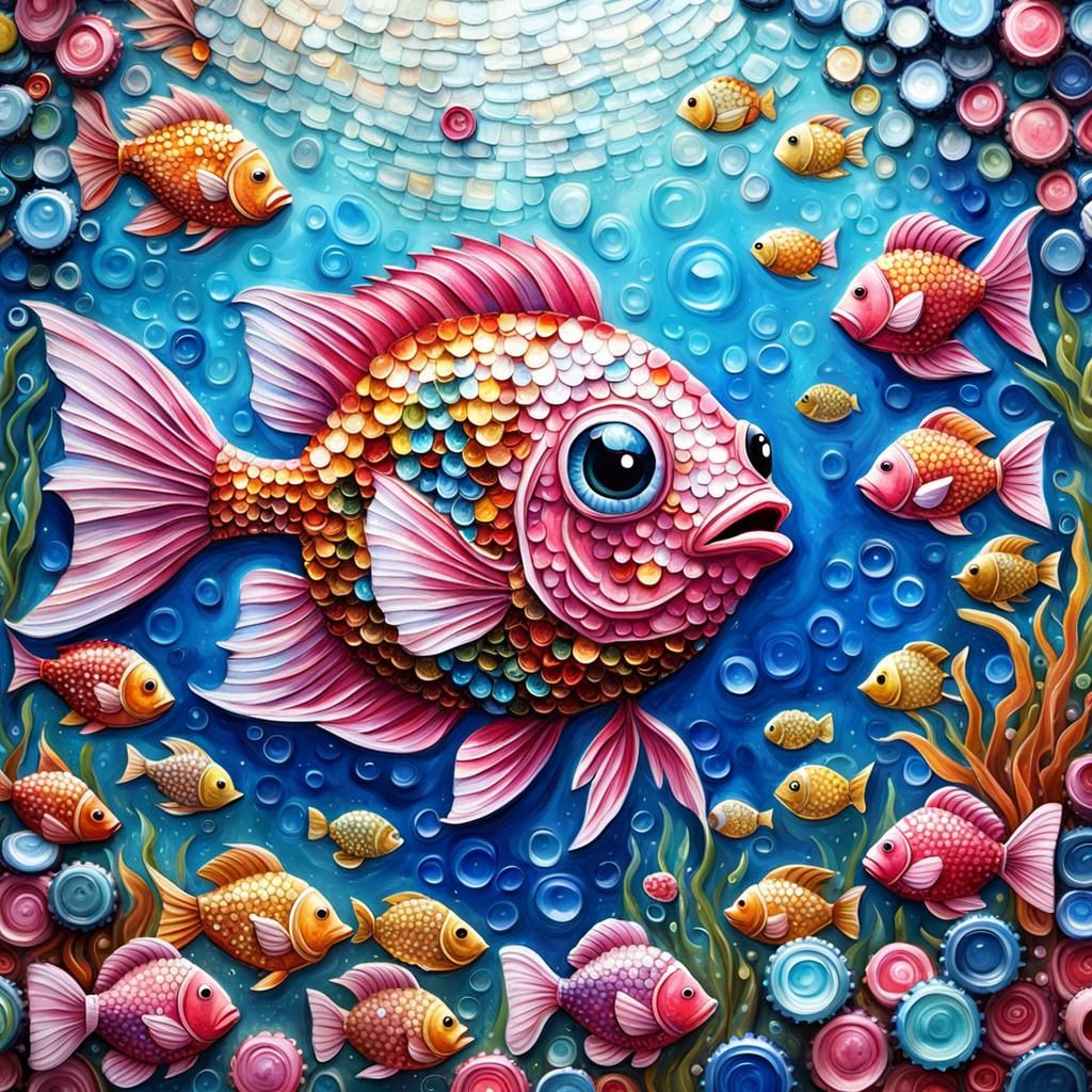 Bottlecap Illustration Olga Kostina Style