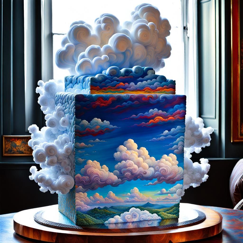 Textured Cloudscape in Impasto Oil Paint Style