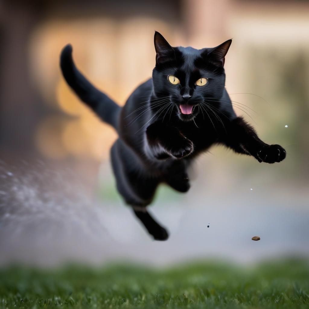Cat jumping