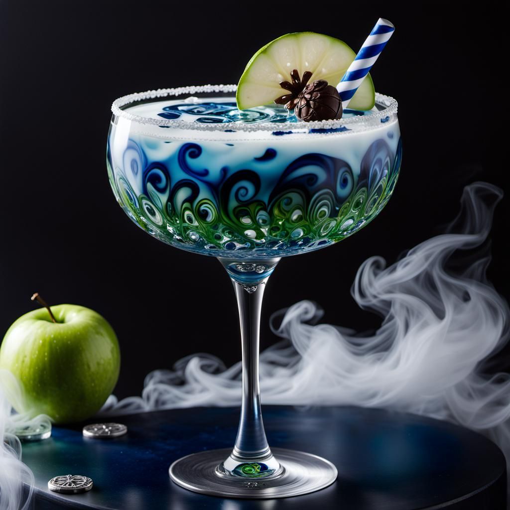 Narnia Cocktail in Psychedelic Fantasy Art Style