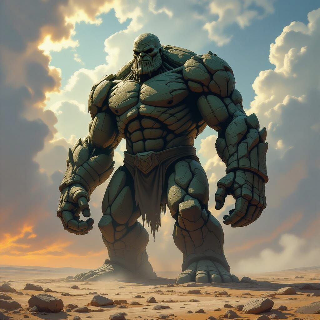 Colossal Stone Golem on Windswept Plain