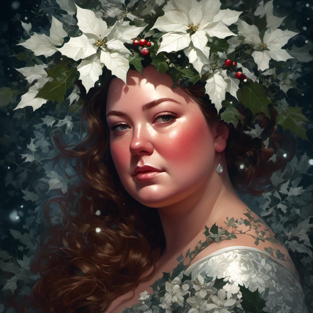 Winter Goddess Portrait in Dark Fantasy Style