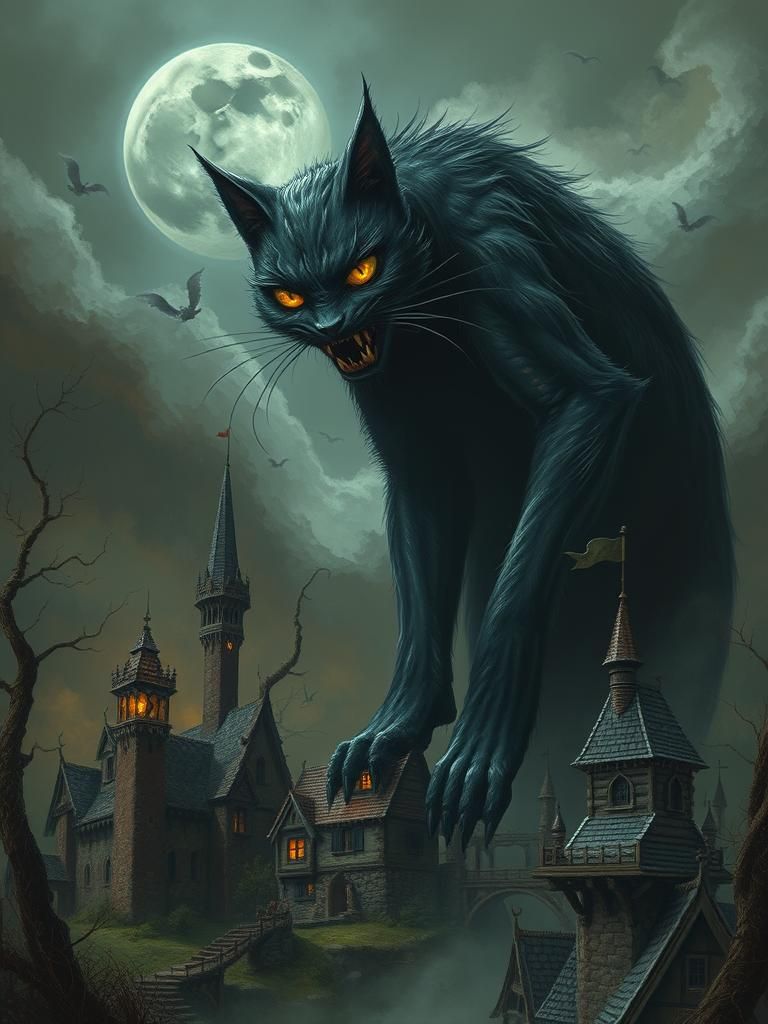 Giant Zombie Cat Terrorizes Medieval Village