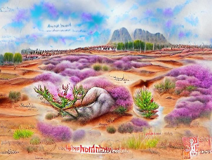Arid Landscape in Detailed Storybook Illustration