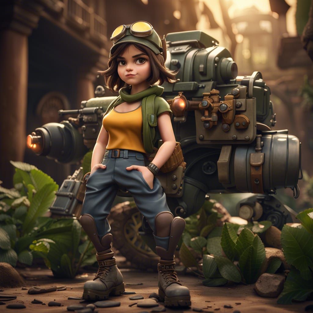 Bailee Madison as a vehicle specialist from Metal Slug