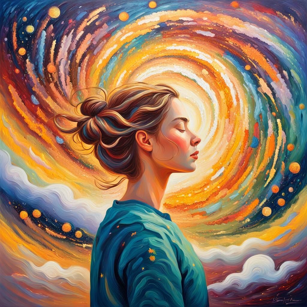 Swirling Universe Revealed in Expressionist Impasto Painting