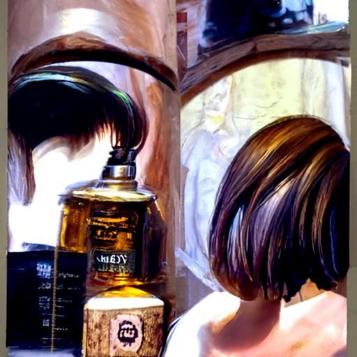 Portrait of a Beautiful Girl in Oil Paint