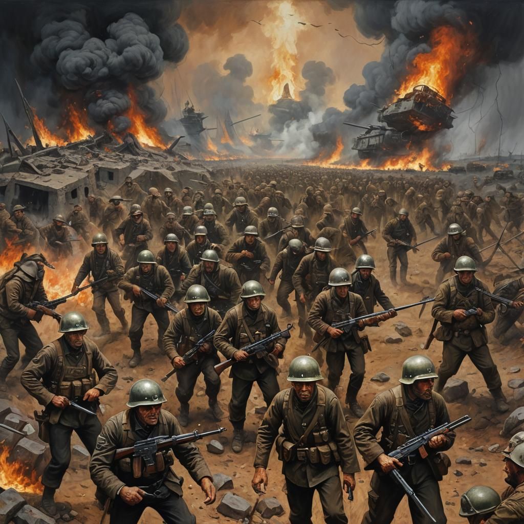 Hell as War: Oil Painting