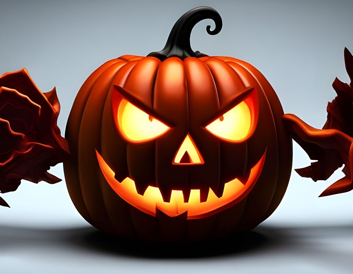 Menacing Halloween Pumpkin: 8K 3D Concept Art