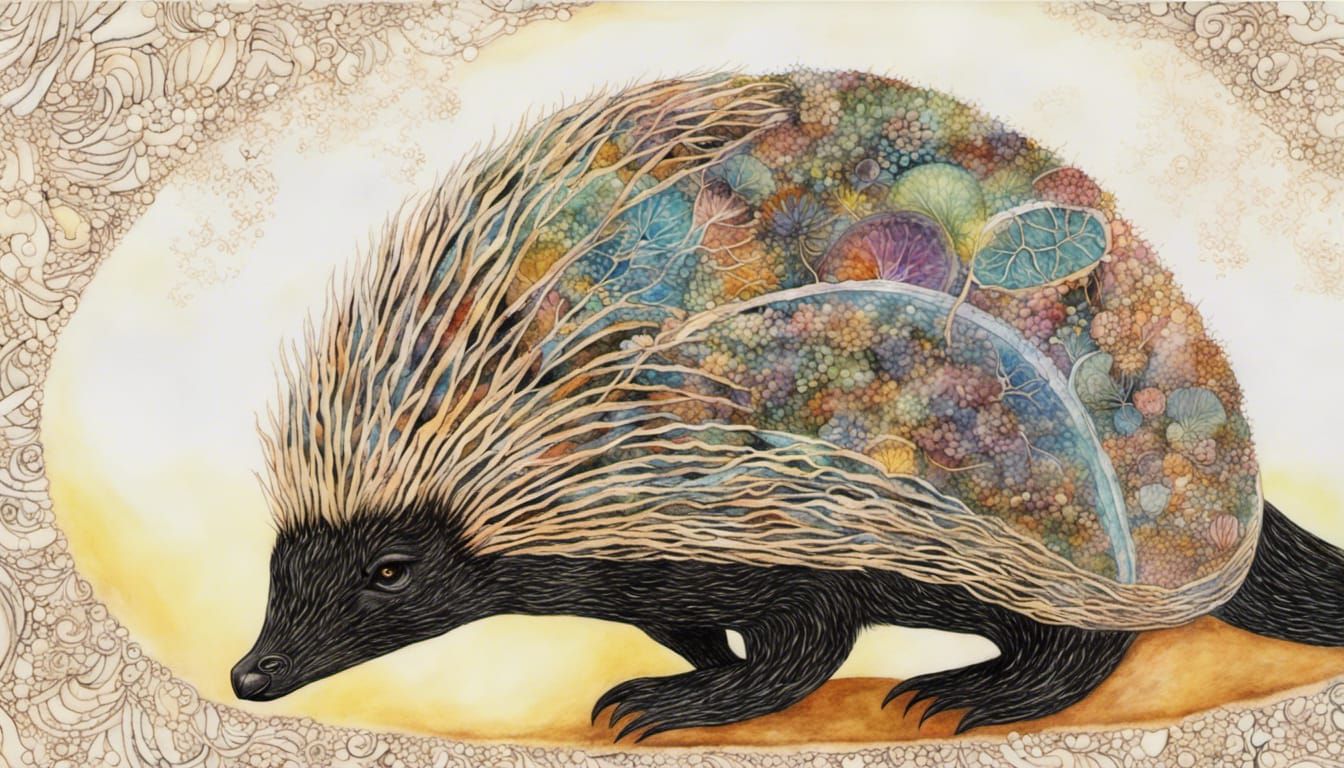 Echidna Touring Earth Chakras in Abstract Art