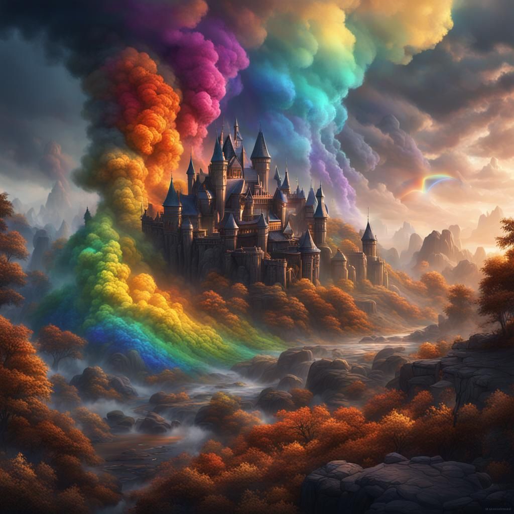 Rainbow Smoky: Detailed Fantasy Concept Art