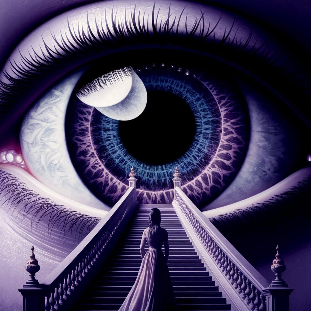 Epic Fantasy Eye with Intricate Temple-Inspired Iris and Cur...