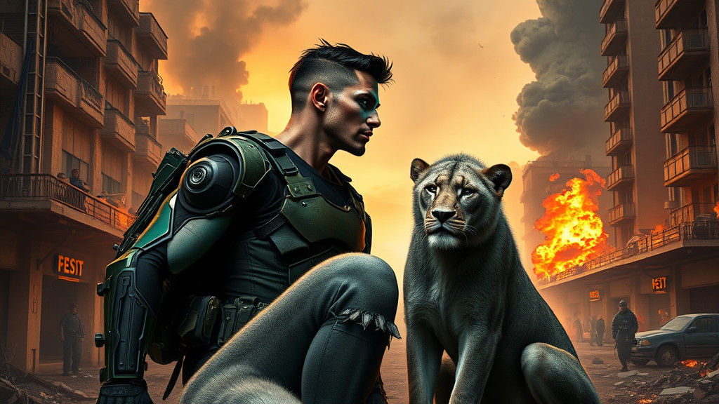 Passionate Kiss Between Alien Woman and Human Man