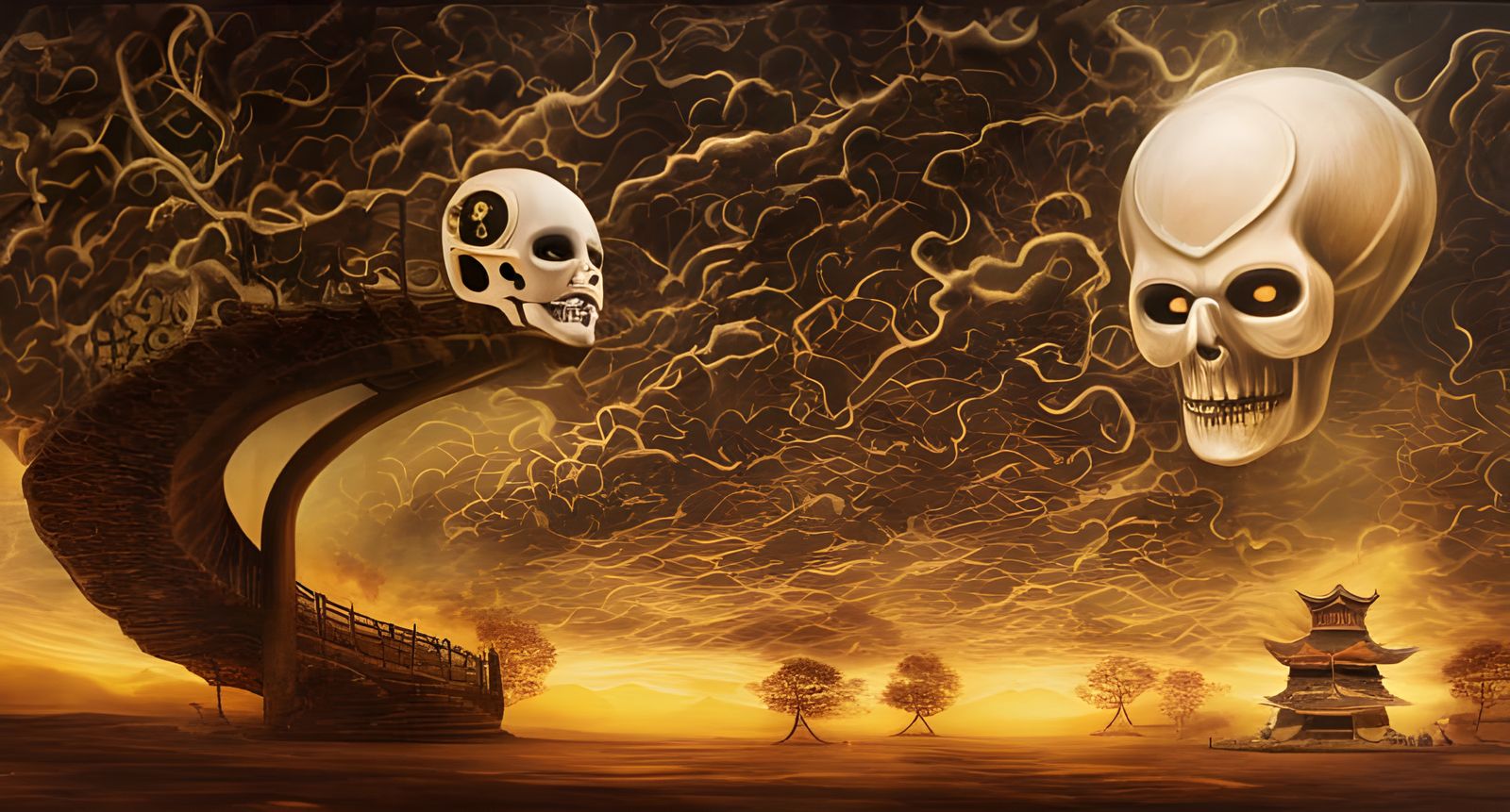 Goddess of Life and Death: Surreal Staircase