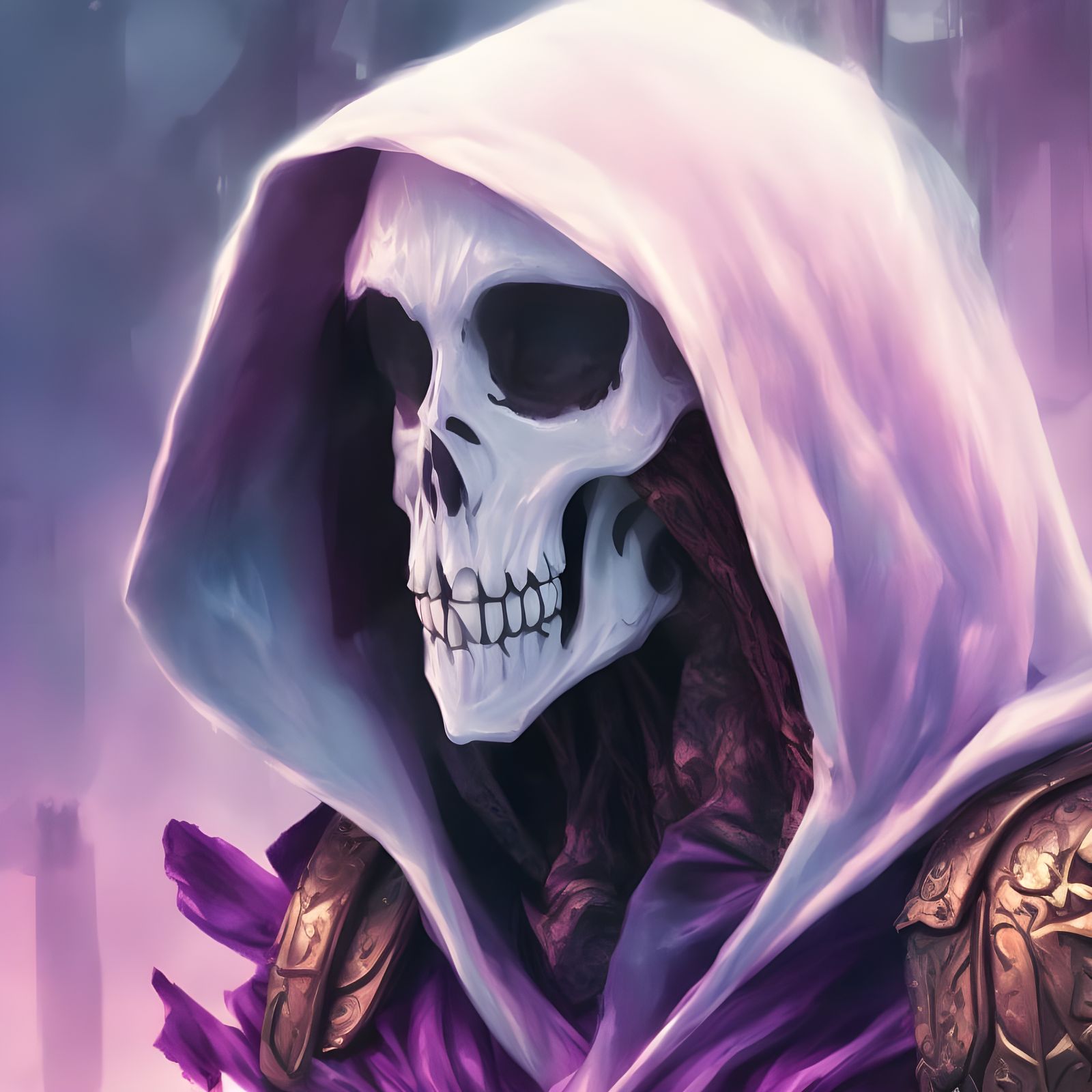 Mystic Hooded Skeleton Landscape Portrait