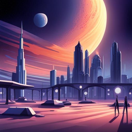 Retrofuturistic Space Opera Adventure in a Beautiful Composi...