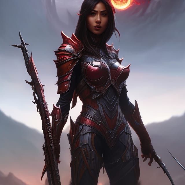 Woman in Arachnid Armor Fantasy Concept Art