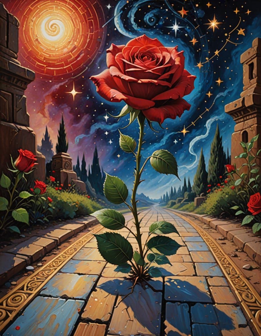 A Cosmic Rose Blooms on a Golden Path to Infinity