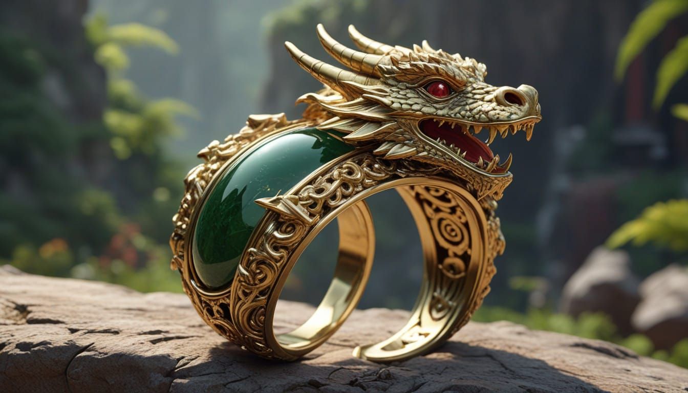 Luxurious Dragon Ring in Ancient Chinese Aesthetic