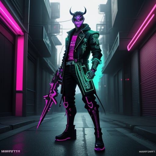 K-Pop Idol Demon Hunter in Neon Alley