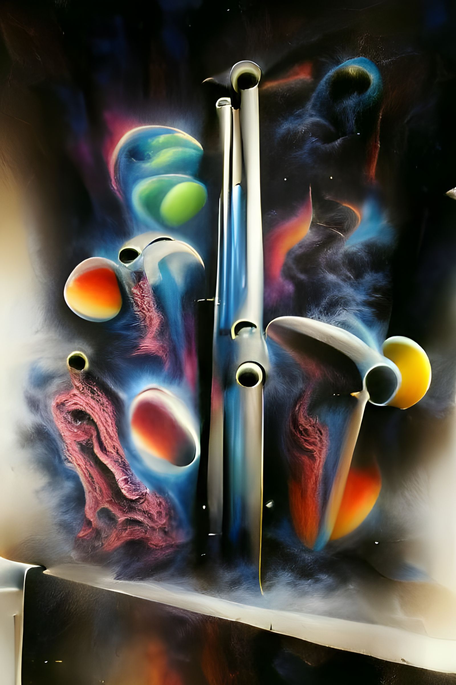 Planets in 1980s Airbrush Art Style