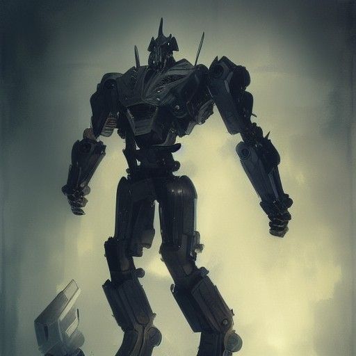 Sinister Transformer Robot in Fantasy Art Style
