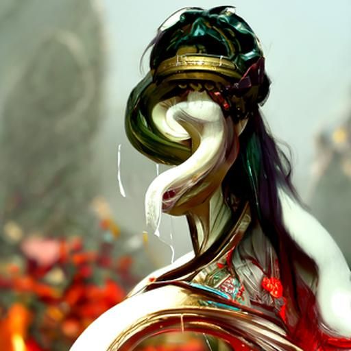 Detailed Portrait of a Yuan-Ti Snake Woman