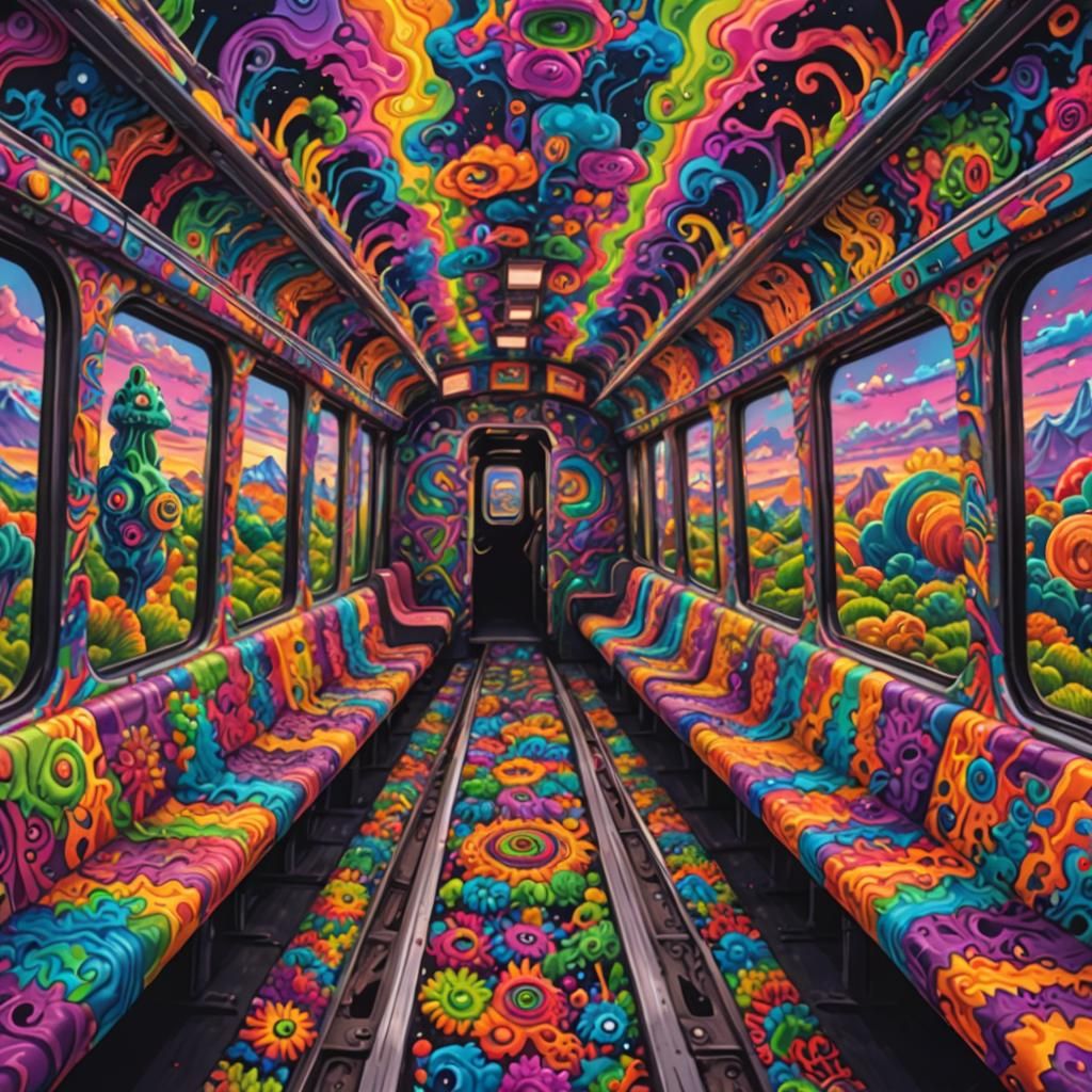 Psychedelic Train Ride: A Trippy Visual Journey