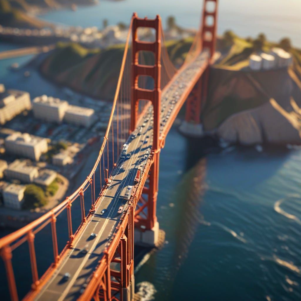 Golden Gate Bridge in Warm Golden Light