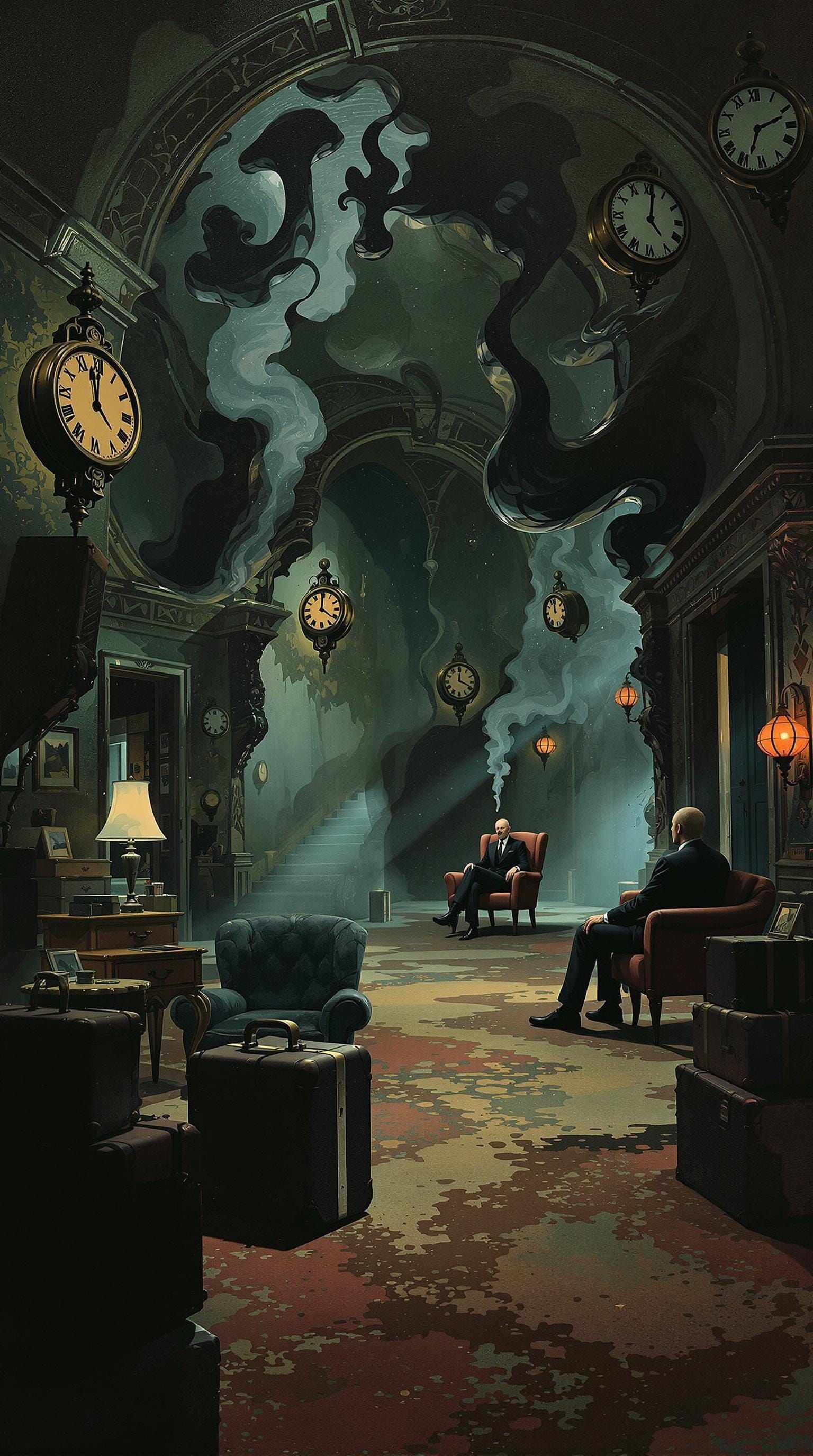 Surreal Hotel Lobby Inspired by Surrealist Masters