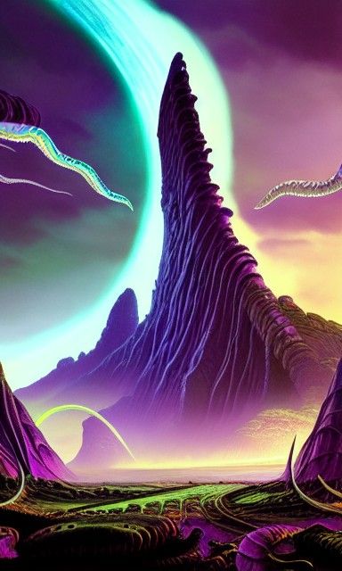 Sci-Fi Portal with Tentacles in Cel-Shaded Style