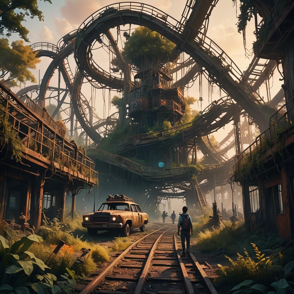 Haunting Ghosts in Abandoned Theme Park Concept Art