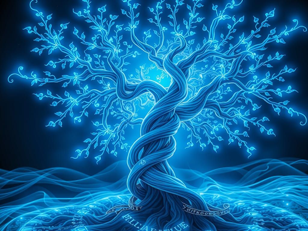 Ethereal Tree of Whispers in Celestial Bloom