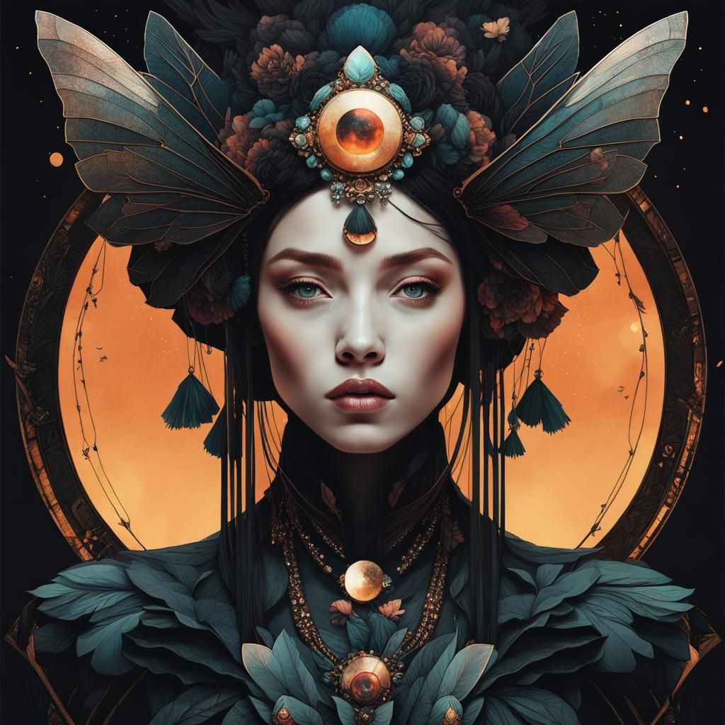 Goddess of Dawn in Darkness: Digital Art