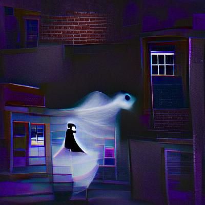 Ethereal Ghost of Midnight in Minimalist Style