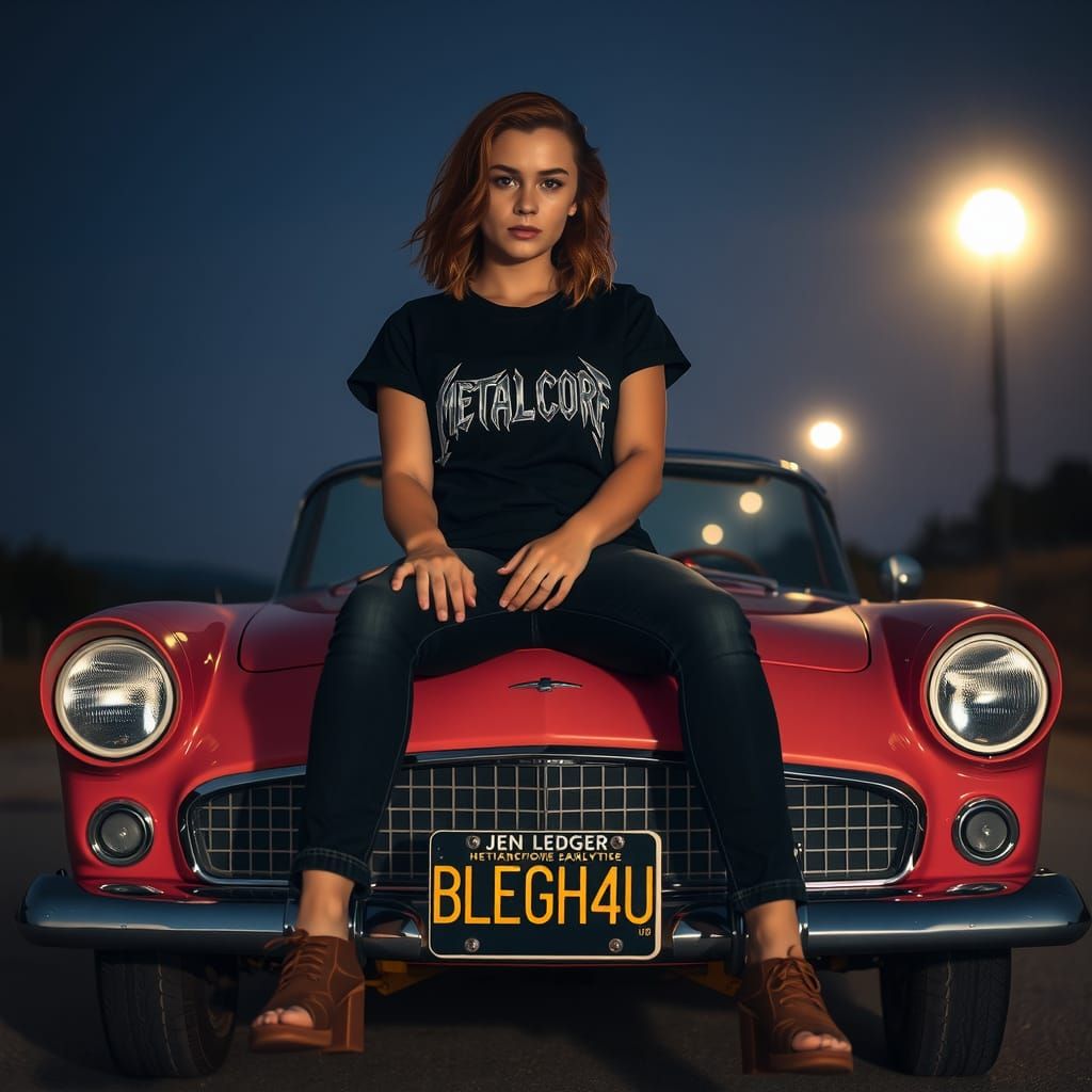 Woman on Thunderbird Under Moon, in Digital Art Style